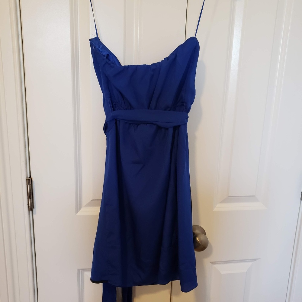 Royal Blue Strapless Cocktail Dress
